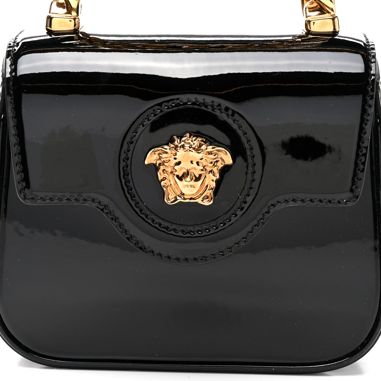 Patent Mini La Medusa Bag Black