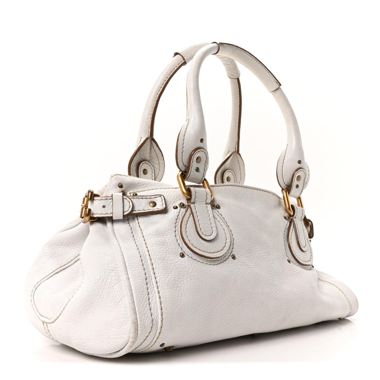 Calfskin Medium Paddington Satchel White