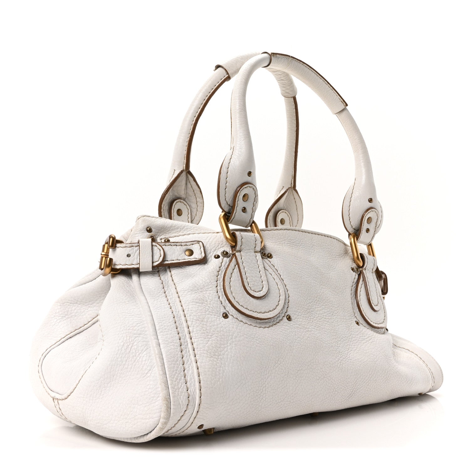 Chloe Calfskin Medium Paddington Satchel White 3 of 9