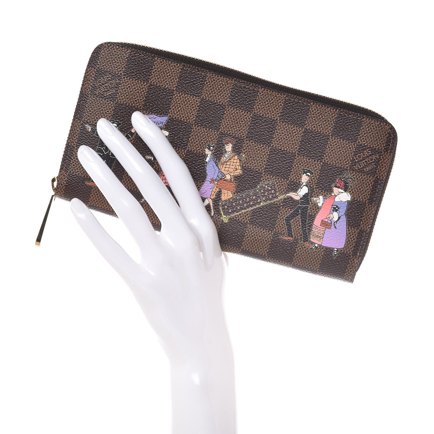 Damier Ebene Illustre Zippy Wallet Violet