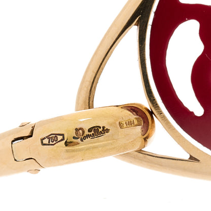 Pomellato 18K Yellow Gold Rhodoid Victoria Earrings Red 4 of 4