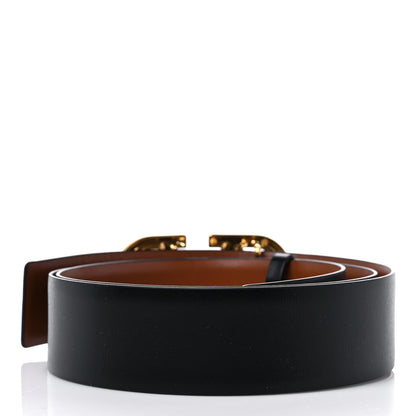 Valentino Garavani Glossy Calfskin VLogo Reversible 40mm Belt 95 38 Saddle Brown Black 2 of 7