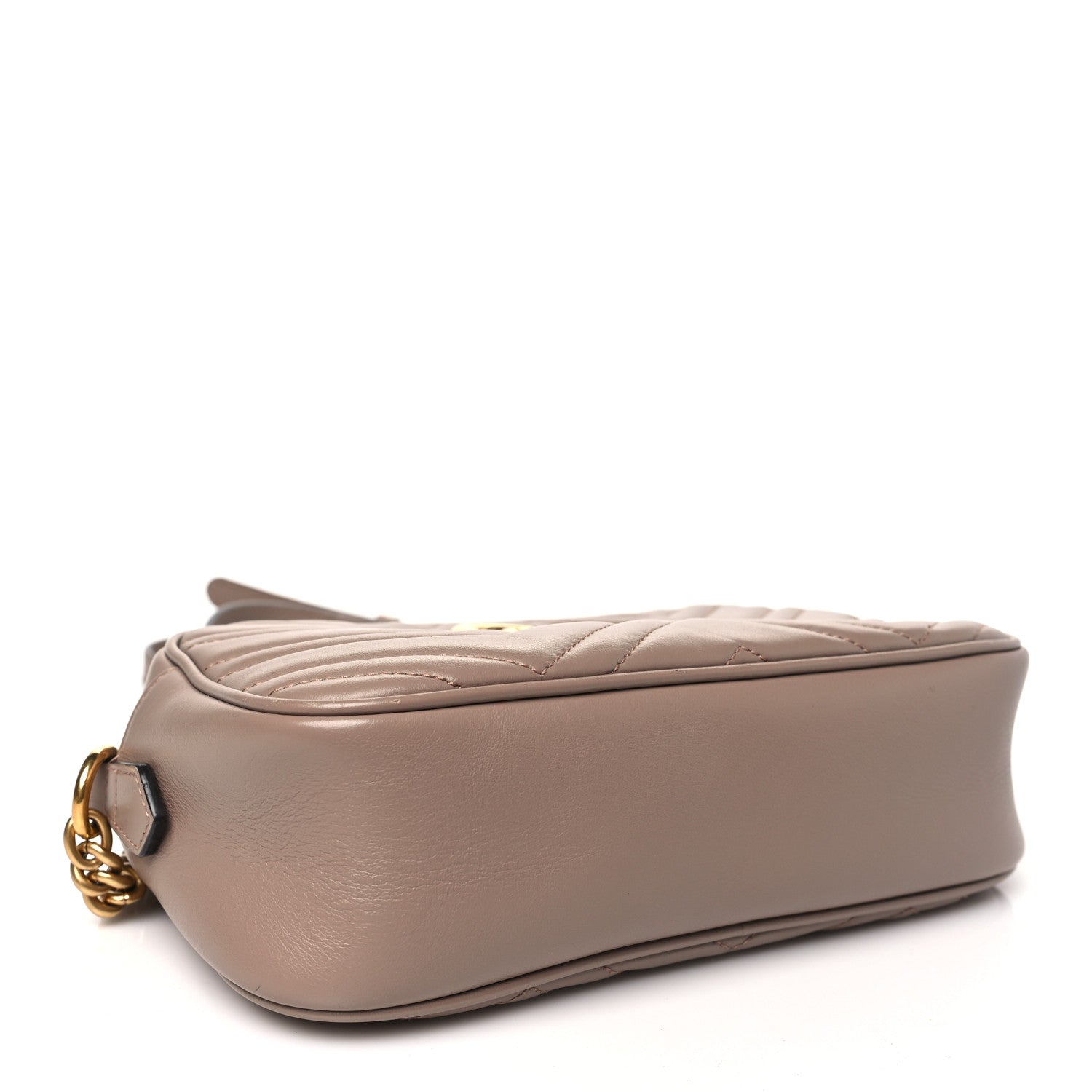 Gucci Calfskin Matelasse Small GG Marmont Chain Shoulder Bag Taupe 4 of 11