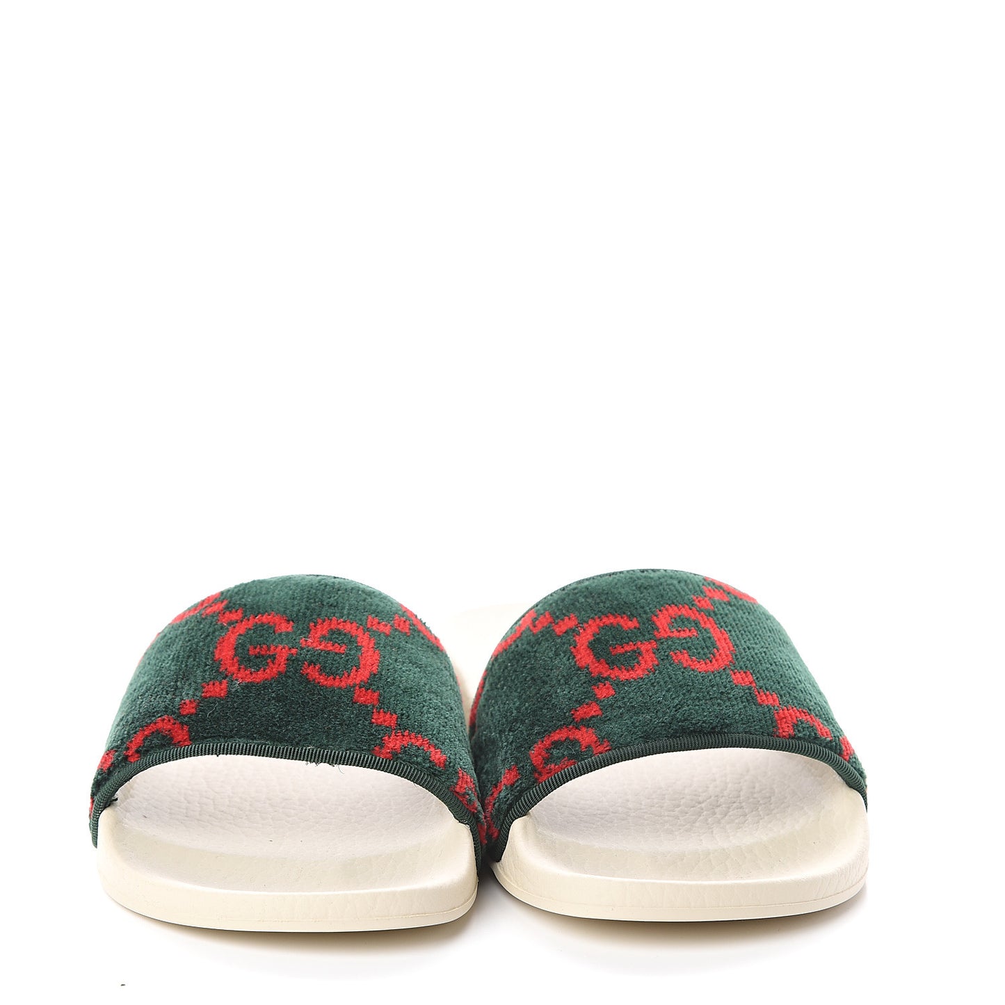Velvet GG Monogram Slide Sandals 35 Green Red