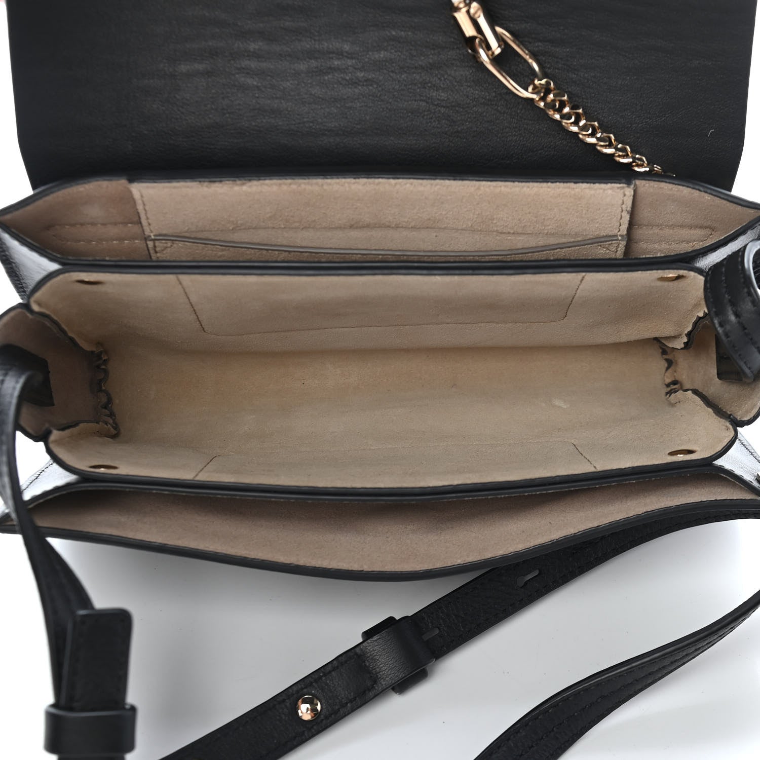 Chloe Suede Calfskin Small Faye Shoulder Bag Black 5 of 10