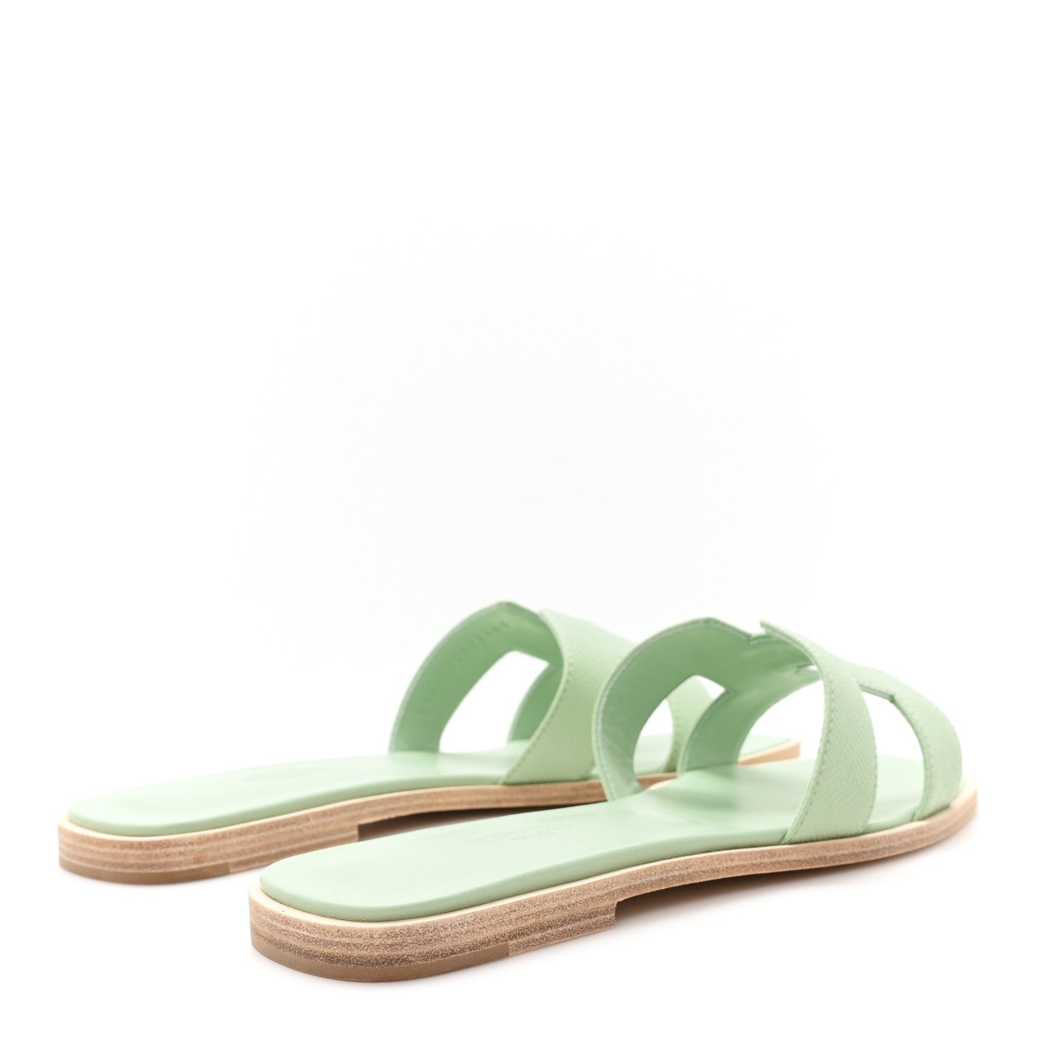 Hermes Epsom Oran Sandals 38.5 Vert Jade 5 of 10