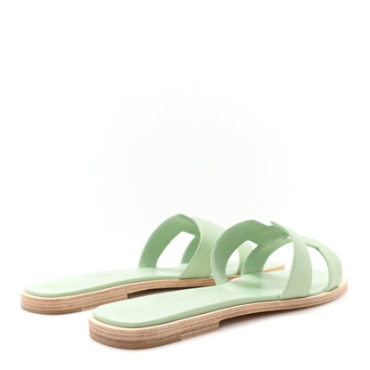 Hermes Epsom Oran Sandals 38.5 Vert Jade 5 of 10