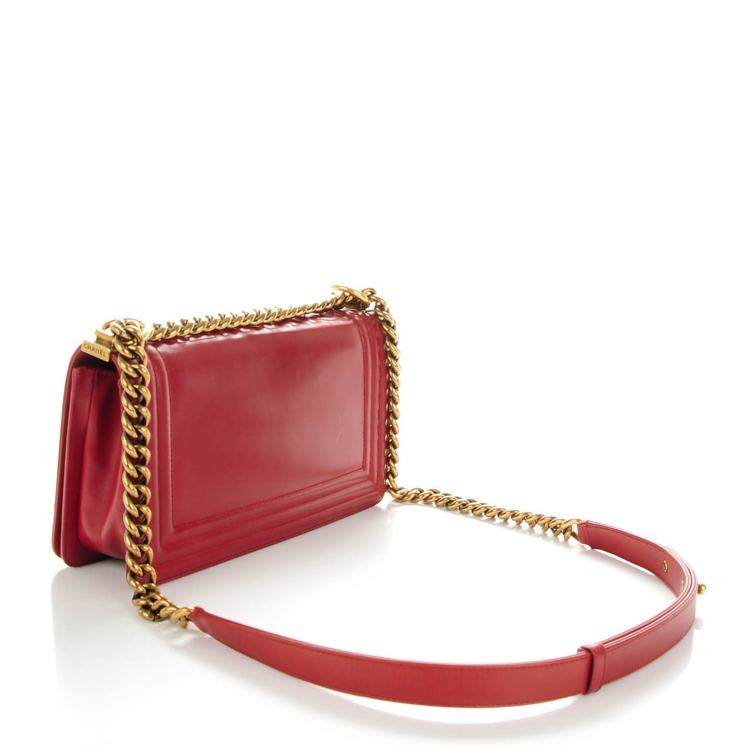 Chanel Glazed Calfskin Medium Boy Flap Red 3 of 7