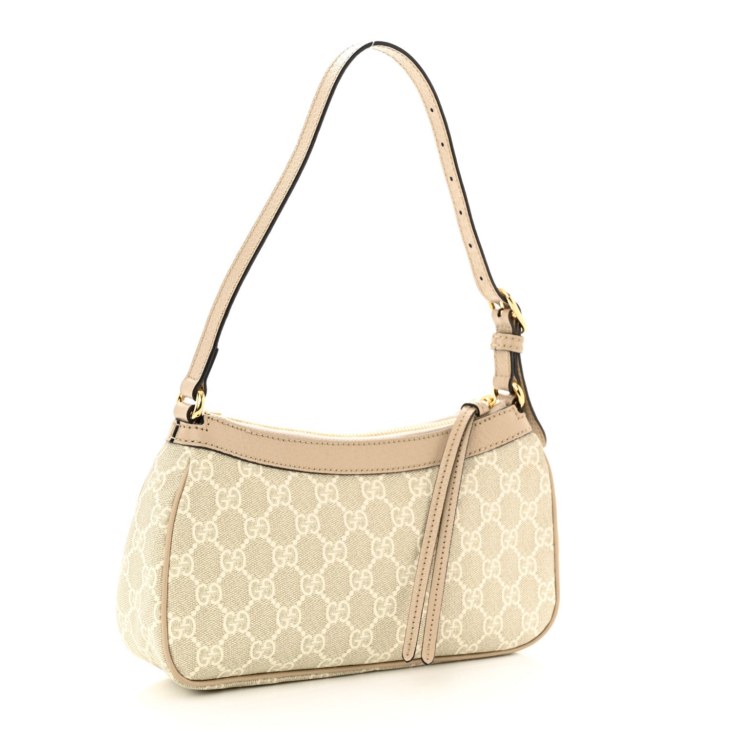 Gucci GG Supreme Monogram Textured Dollar Calfskin Small Ophidia Hobo Beige Mystic White Oatmeal 3 of 10