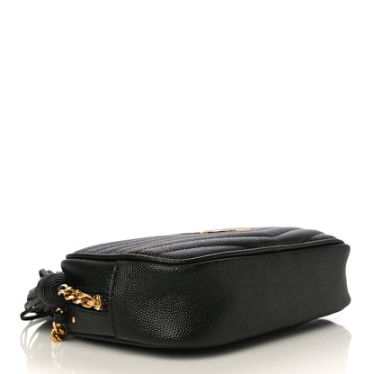 Saint Laurent Grain De Poudre Matelasse Monogram Mini Lou Camera Bag Black 4 of 10