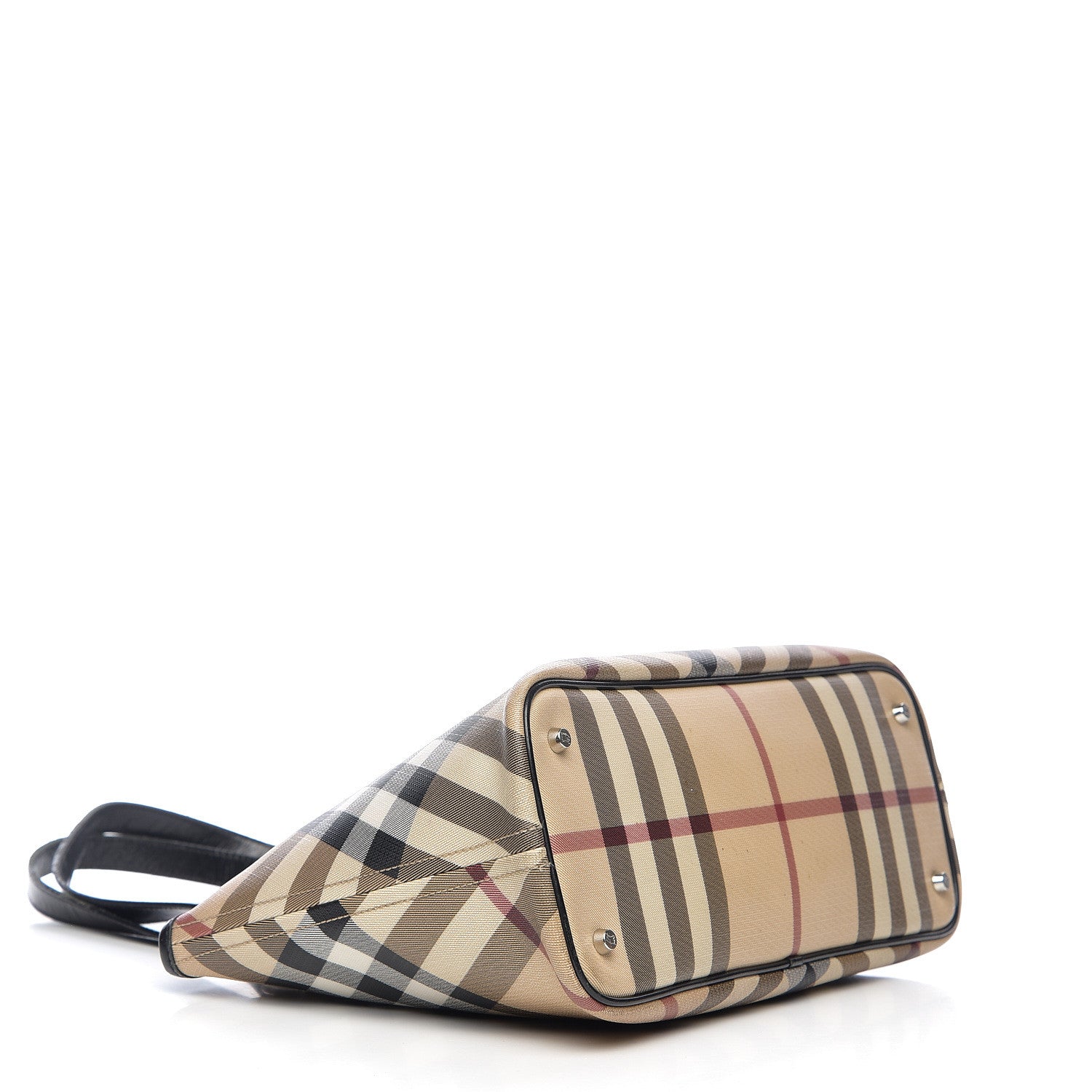 Burberry Patent Trim Nova Check Shopper Tote Black 3 of 9
