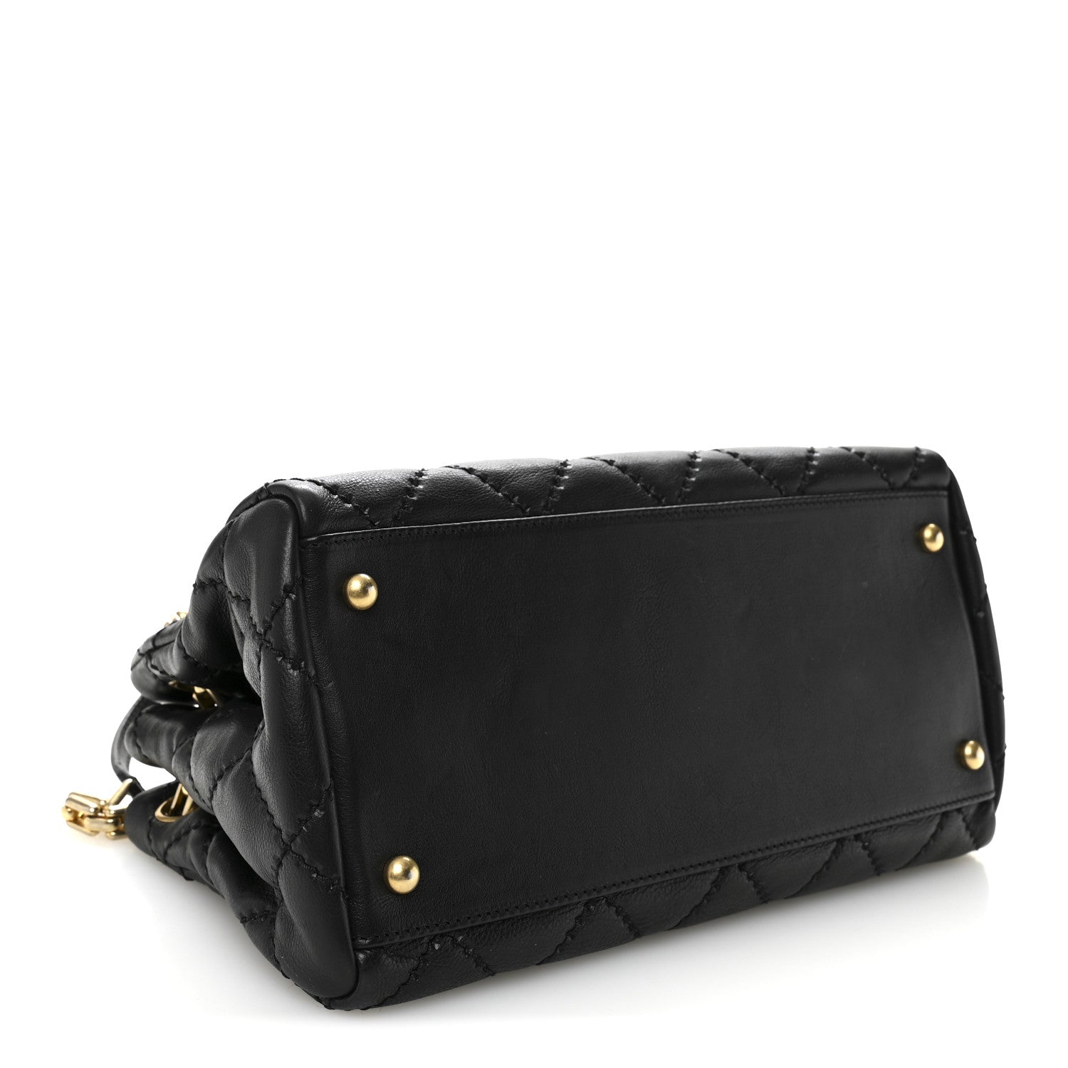 Chanel Calfskin Stitched Small Retro Chain Tote Black 4 of 12