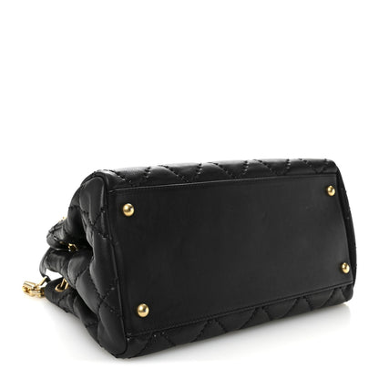 Chanel Calfskin Stitched Small Retro Chain Tote Black 4 of 12