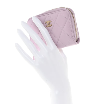 Chanel Caviar Quilted Zip Coin Purse Light Purple 2 of 7