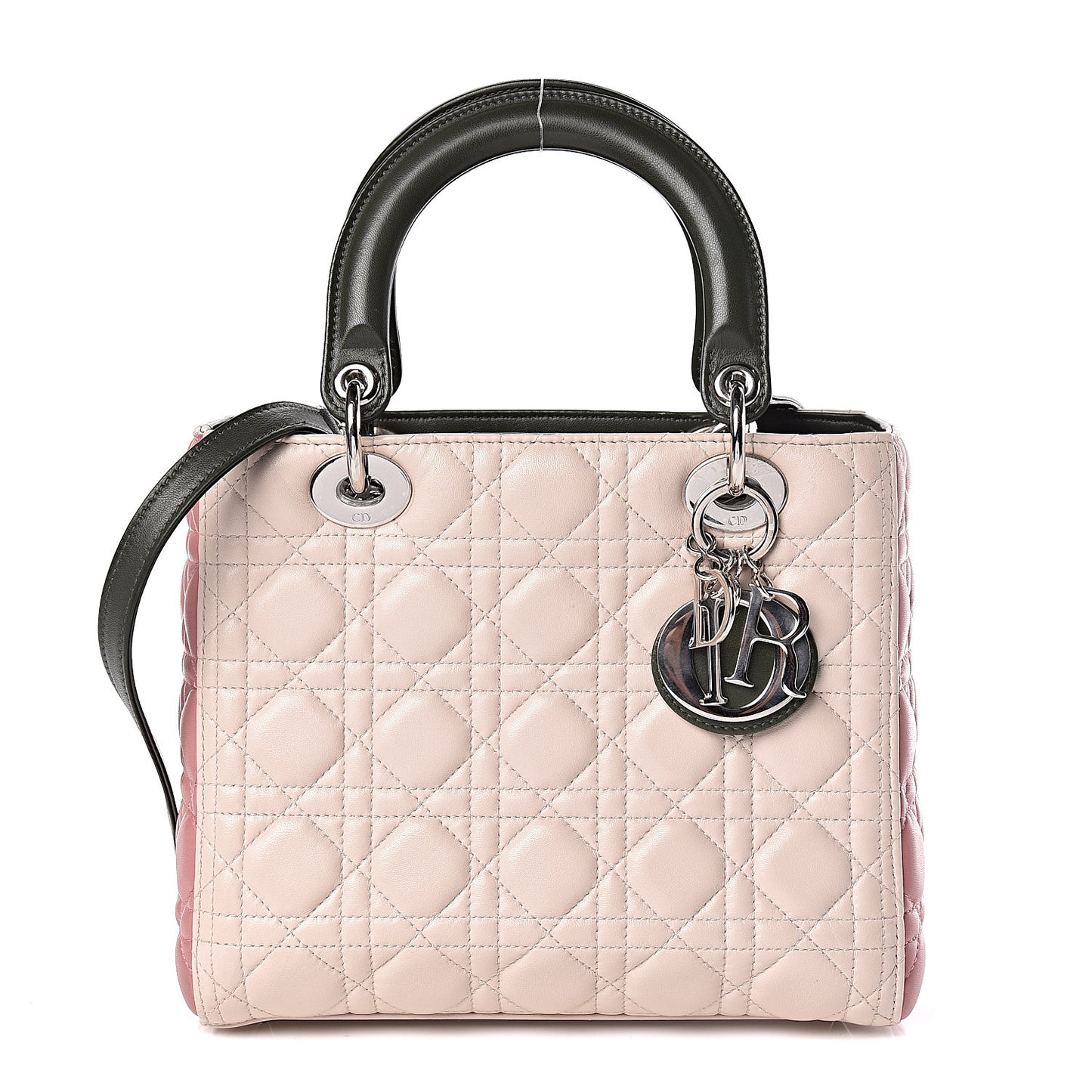 Lambskin Cannage Medium Tri-Color Lady Dior Light Pink