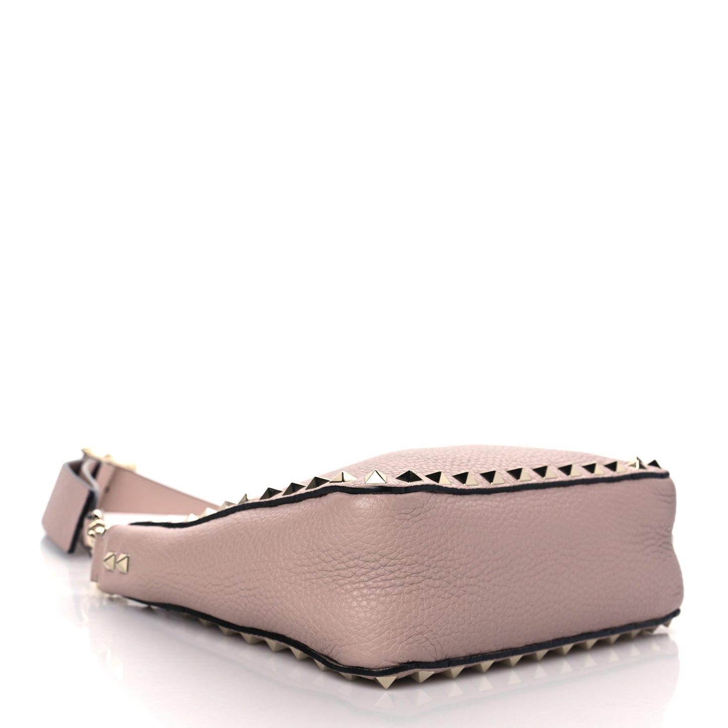 Pebbled Calfskin Mini Rockstud Flip-Lock Messenger Bag Poudre