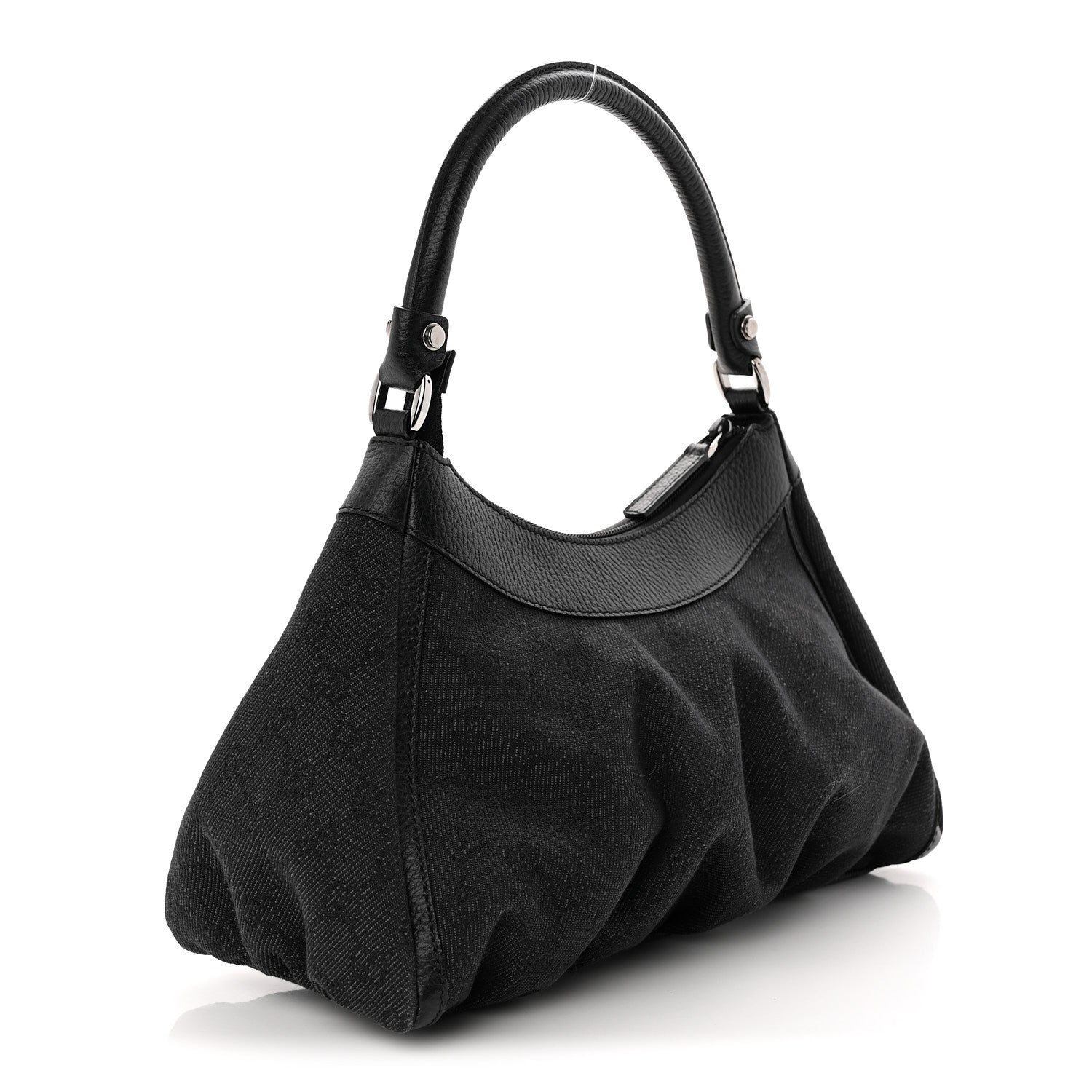 Gucci Monogram Medium D Gold Ring Hobo Black 3 of 11
