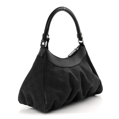 Gucci Monogram Medium D Gold Ring Hobo Black 3 of 11