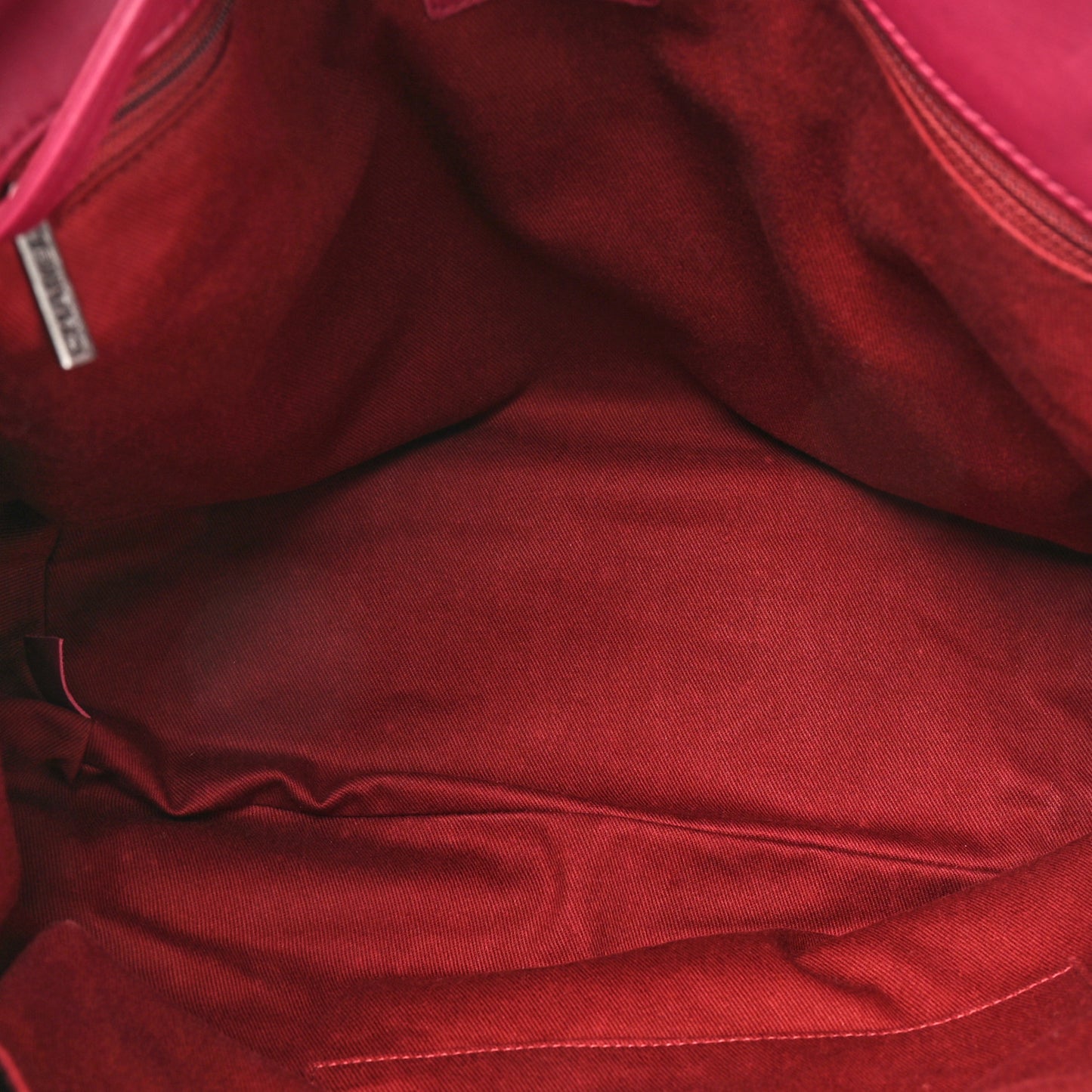 Calfskin Quilted Large Shopping In Chains Tote Dark Pink