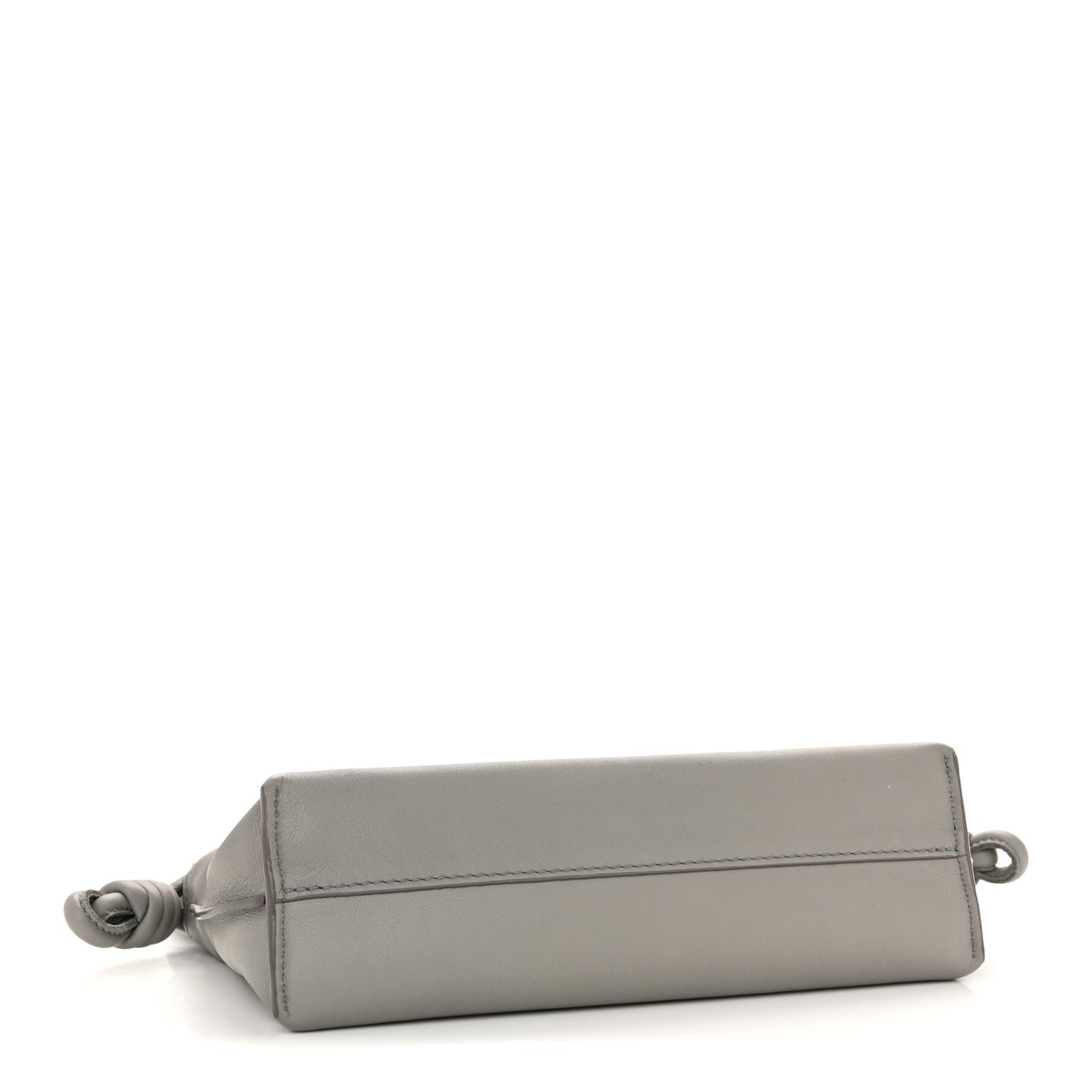 Calfskin Mini Flamenco Knot Clutch Pearl Grey