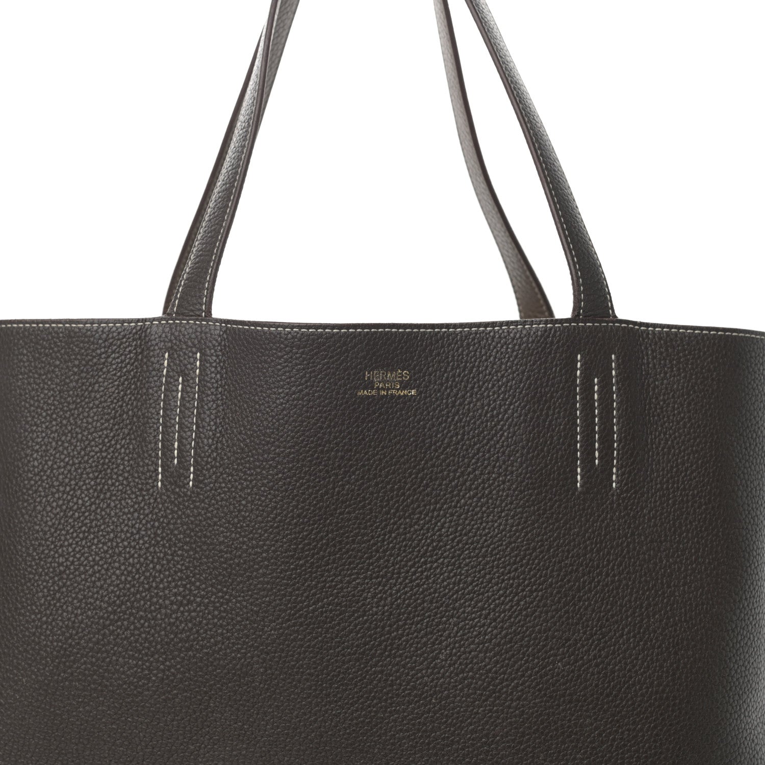 Hermes Taurillon Clemence Double Sens 36 Reversible Tote Etoupe Etain 21 of 23