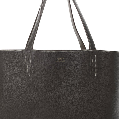 Hermes Taurillon Clemence Double Sens 36 Reversible Tote Etoupe Etain 21 of 23