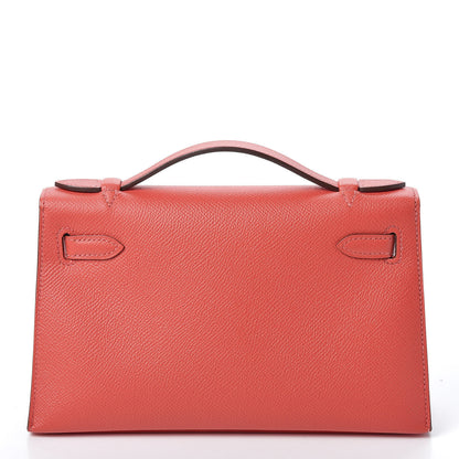 Hermes Epsom Kelly Pochette Clutch Rose Jaipur 3 of 29