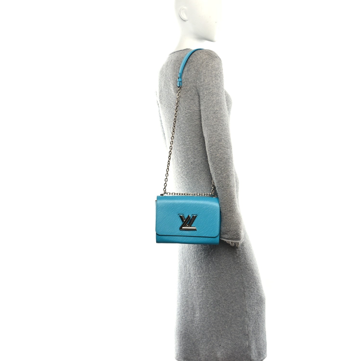 Louis Vuitton Epi Twist Shoulder Bag MM Turquoise 2 of 10