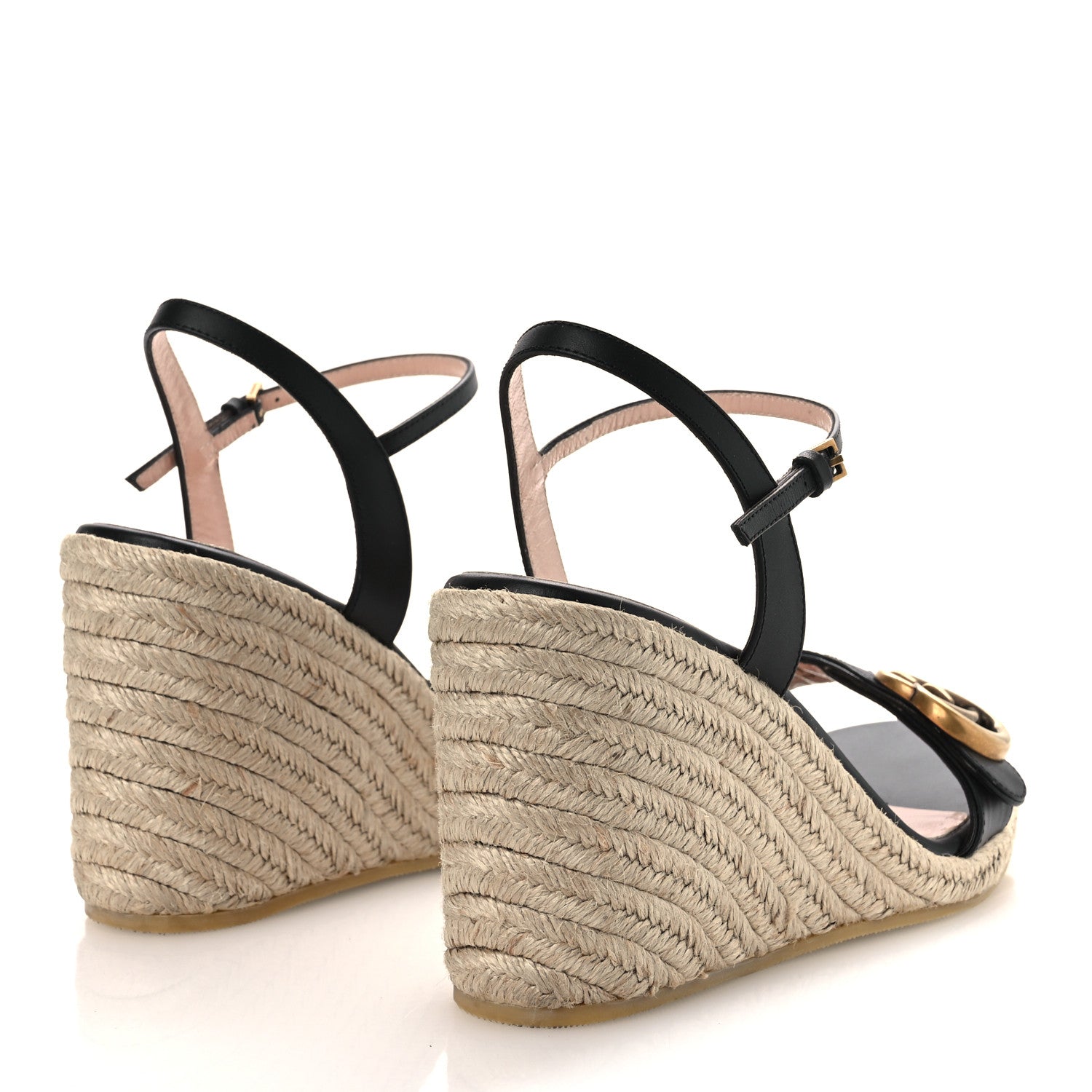 Gucci Galassia Aitana Espadrille 10/95mm Wedge Sandals 37.5 Black 5 of 11
