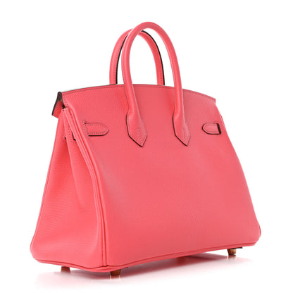 Hermes Chevre Mysore Horseshoe Birkin 25 Rose Azalee Lime 3 of 11