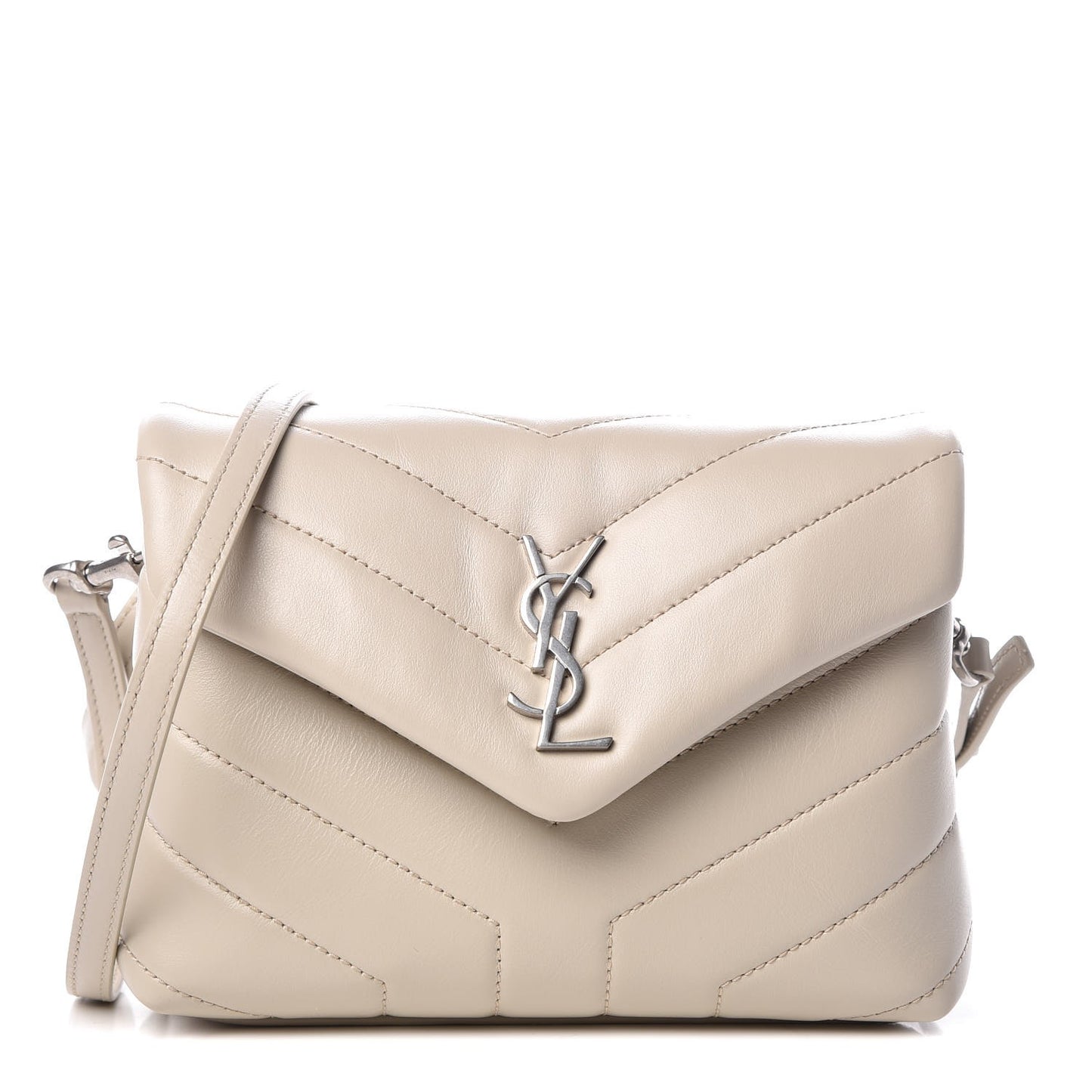 Calfskin Y Quilted Monogram Toy Loulou Chain Satchel Ivory