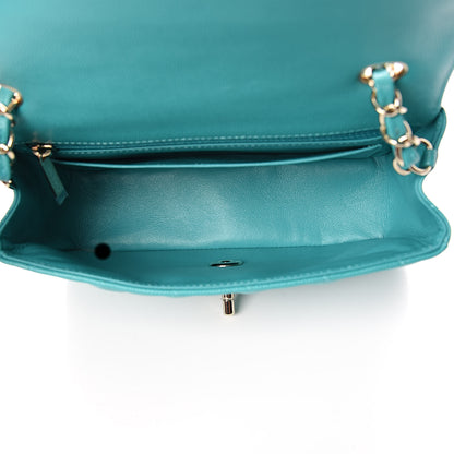 Chanel Caviar Quilted Mini Rectangular Flap Turquoise 5 of 10