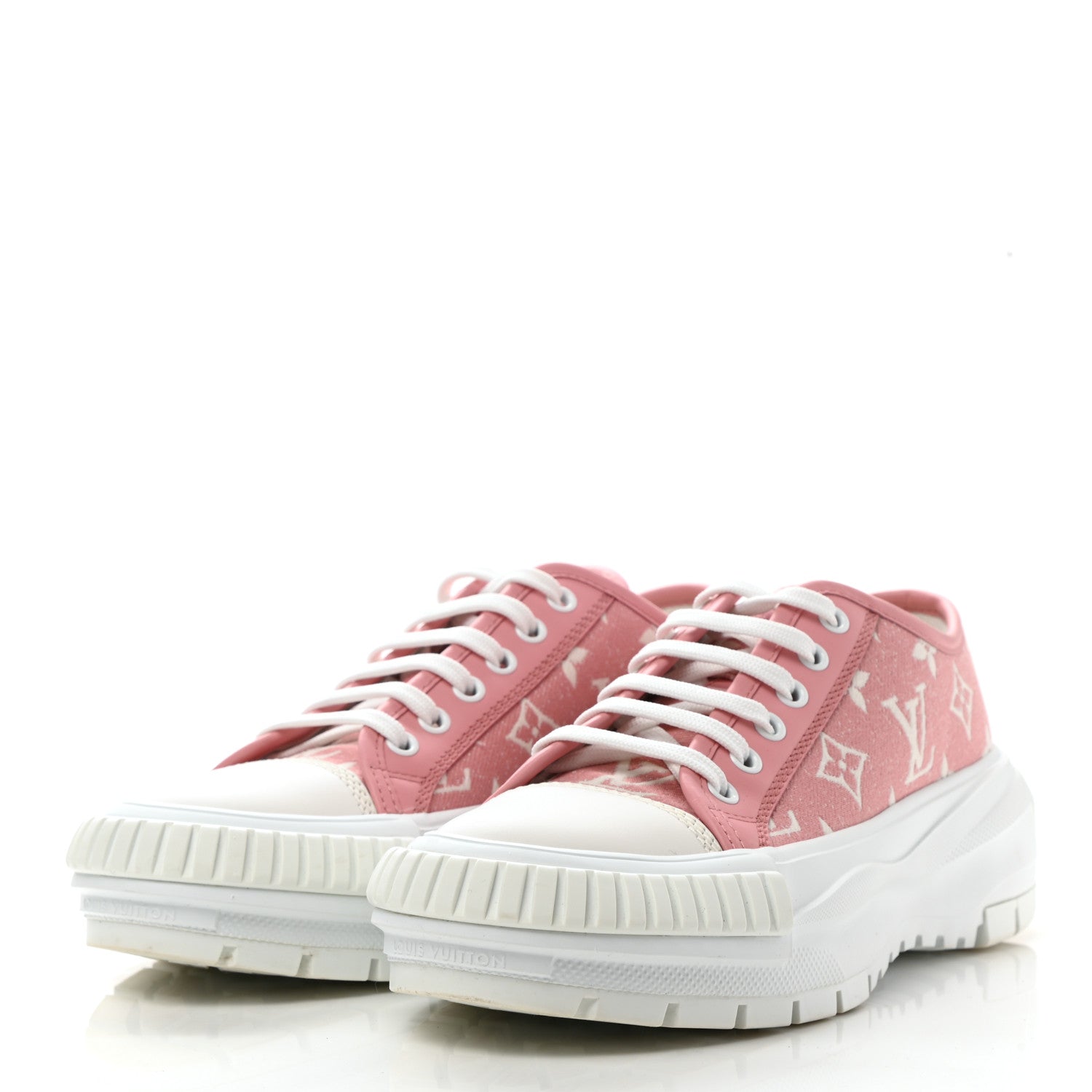 Louis Vuitton Denim Monogram Squad Sneakers 36 Pink 3 of 10