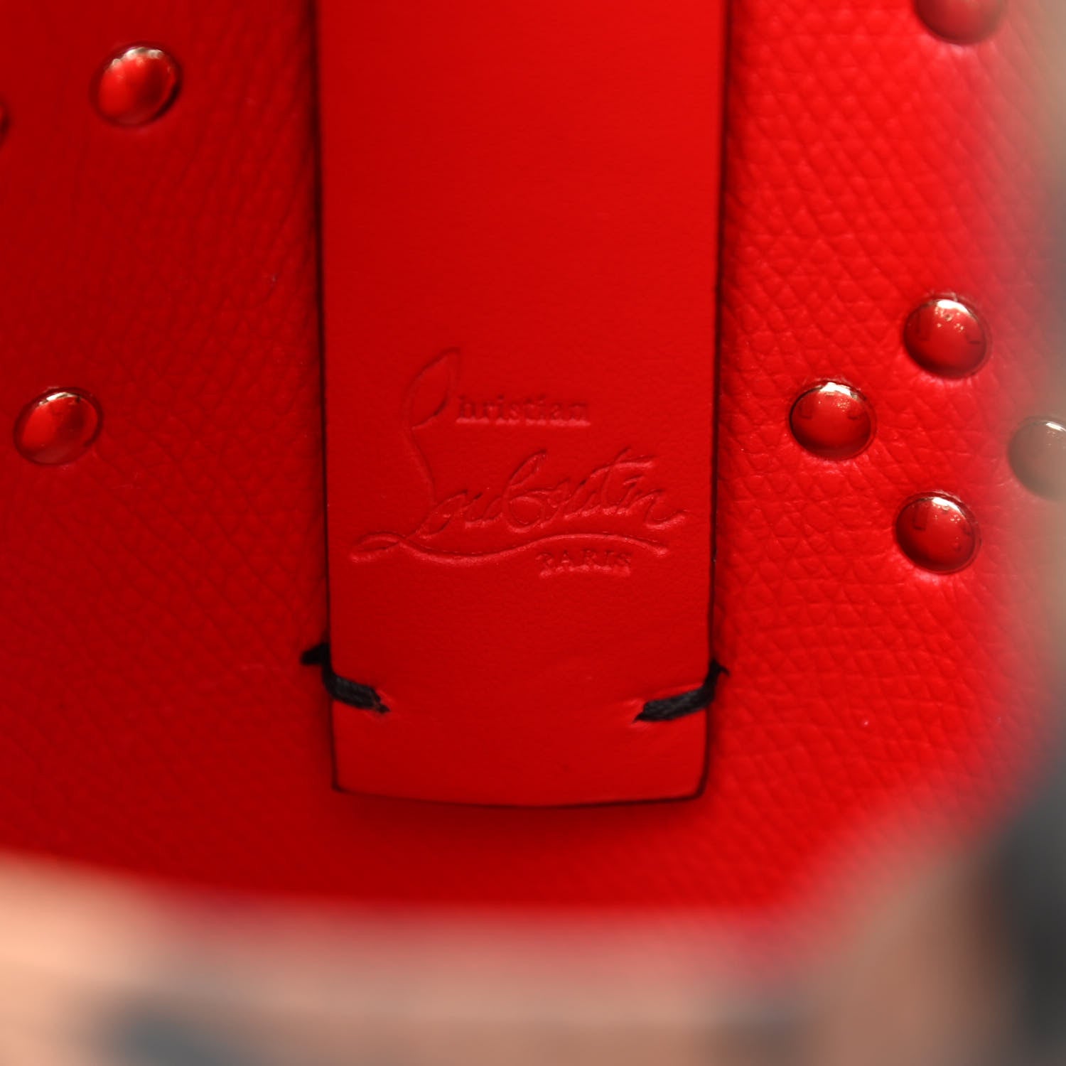 Christian Louboutin Calfskin Leopard Spike Studded Mini North South Cabata Tote Multicolor 6 of 7