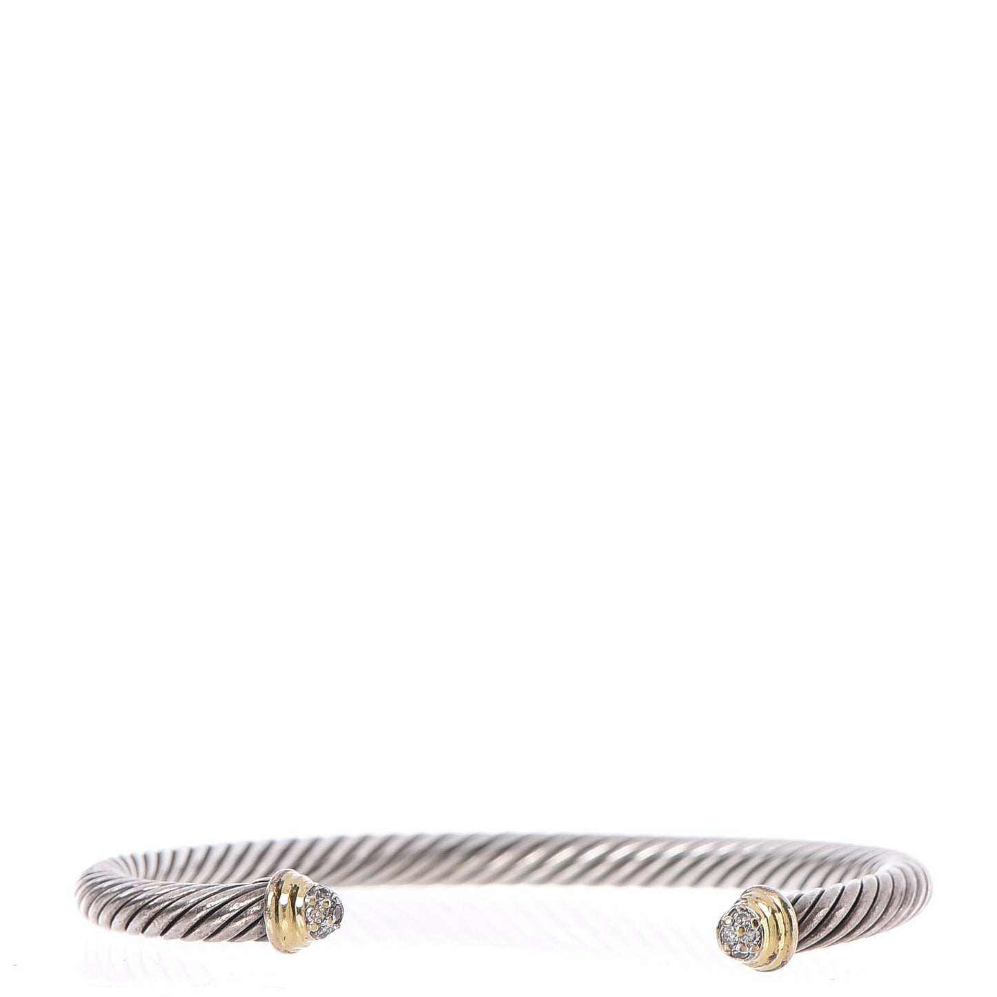 Sterling Silver 18K Yellow Gold Diamond Kids Cable Classics Bracelet