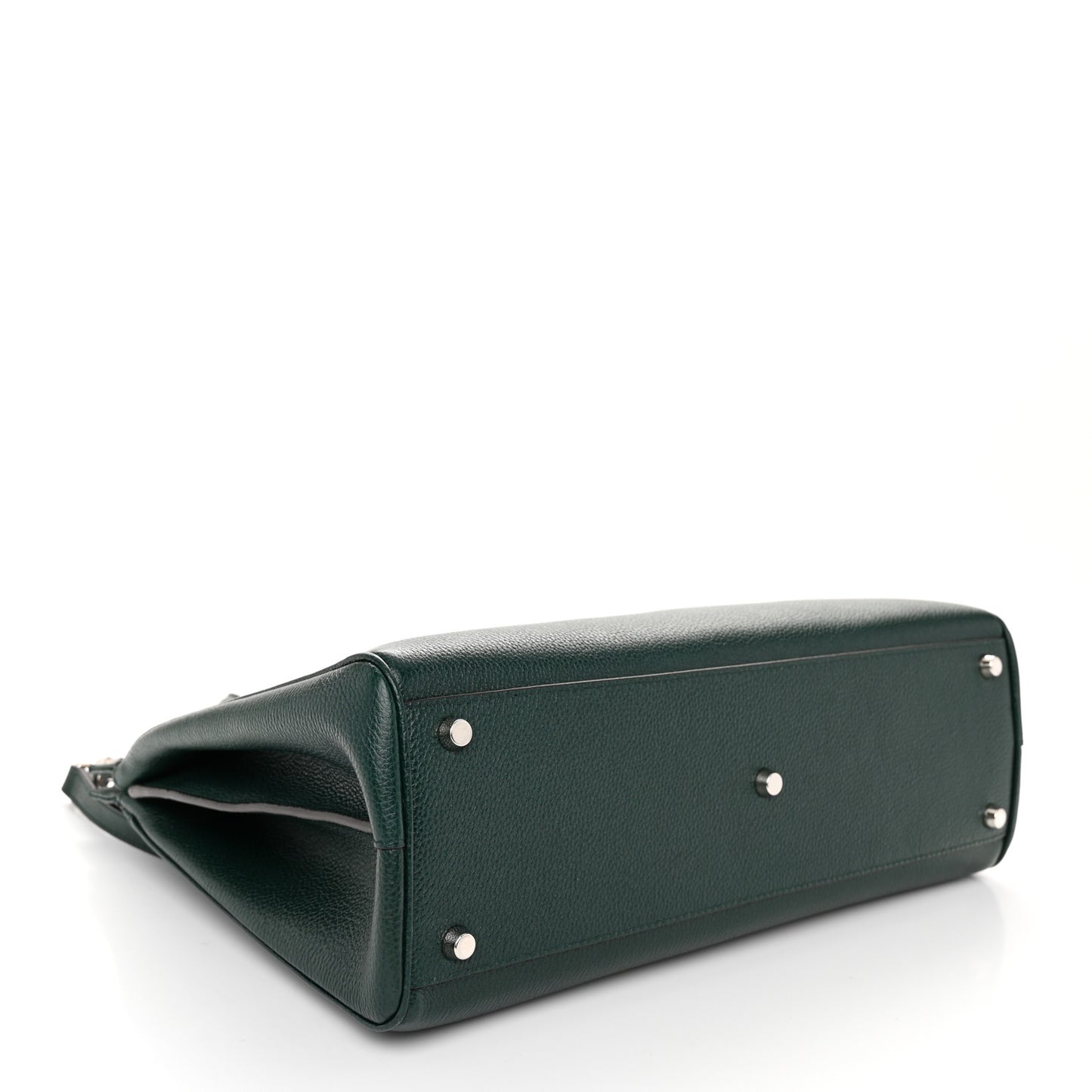 Grainy Calfskin Small Zumi Top Handle Bag Vintage Green
