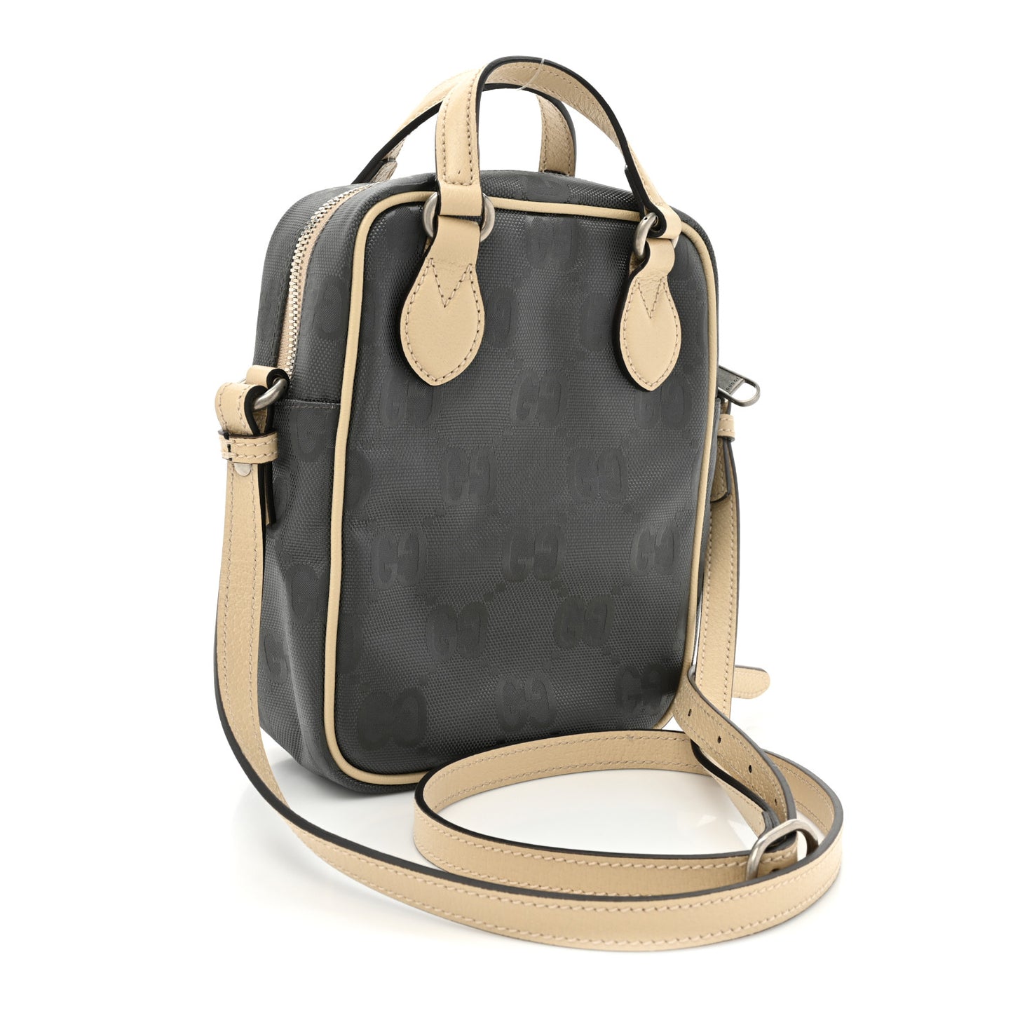 Econyl Nylon Monogram Off The Grid Shoulder Bag Graphite Grey New Plaster