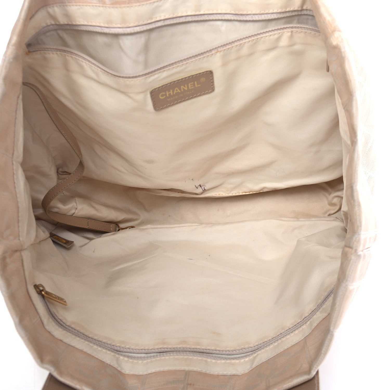 Chanel Metallic Nylon Travel Tote Beige 5 of 6