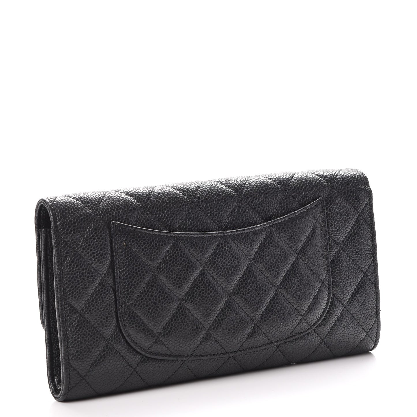 Caviar Quilted Travel Wallet Black