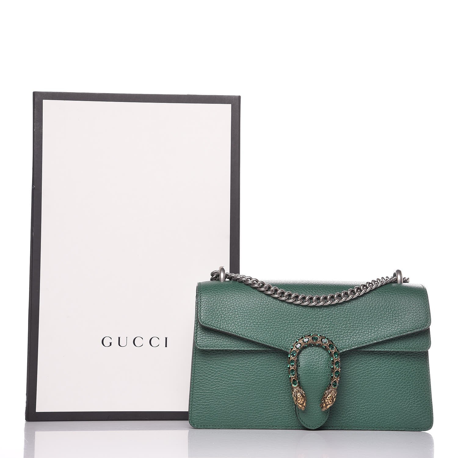 Gucci Pebbled Calfskin Small Dionysus Shoulder Bag Emerald 8 of 8