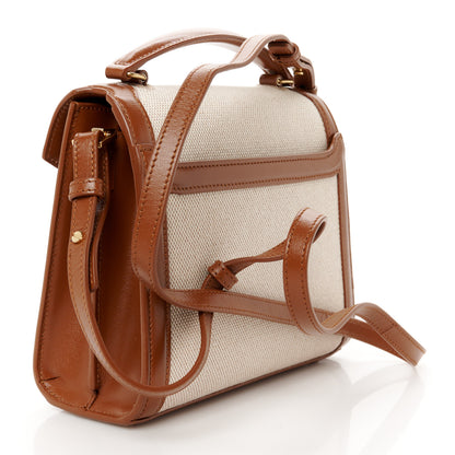 Saint Laurent Canvas Calfskin Mini Classic Monogram Cassandra Top Handle Tan Natural 3 of 11