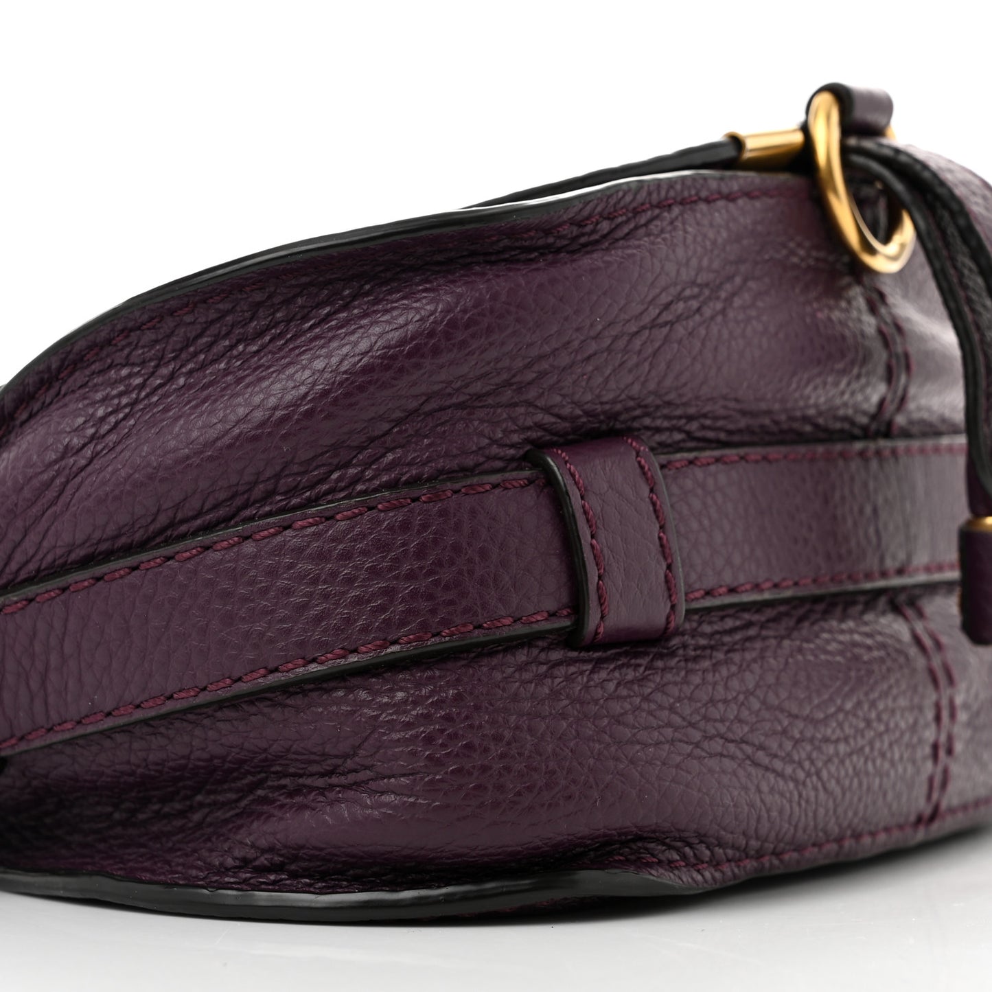 Calfskin Mini Marcie Round Crossbody Bag Dark Velvet