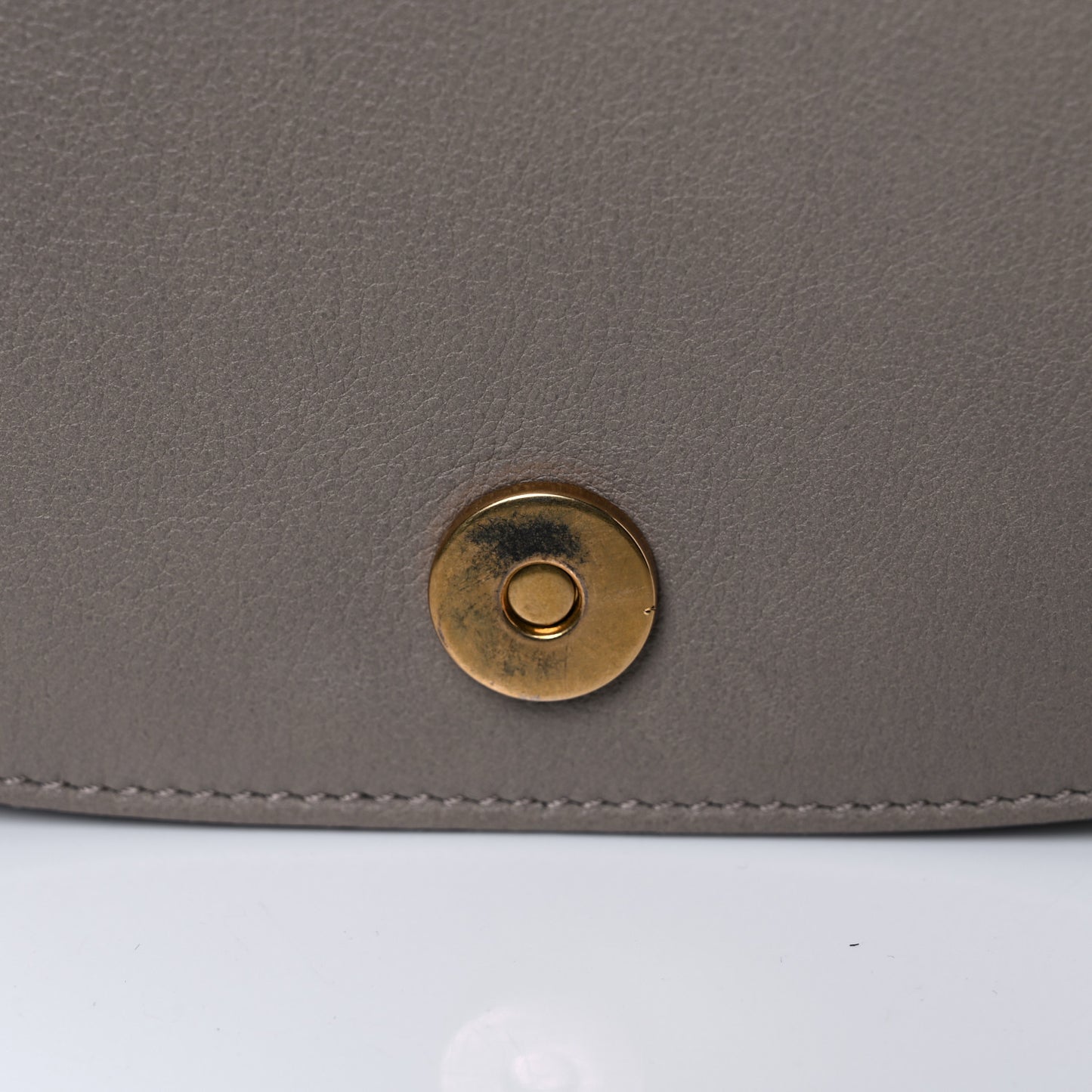 Calfskin Suede Medium Nile Bracelet Bag Motty Grey