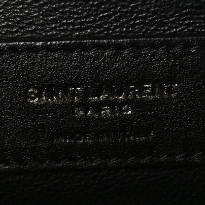 Saint Laurent Grain De Poudre Textured Mixed Matelasse Triquilt Medium Monogram Monochrome Satchel Black 6 of 9