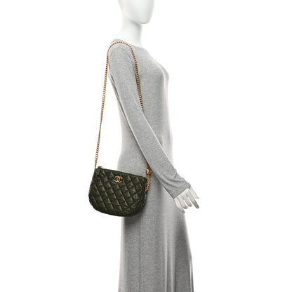Chanel Lambskin Quilted Pillow Crush Chain Hobo Khaki 2 of 10