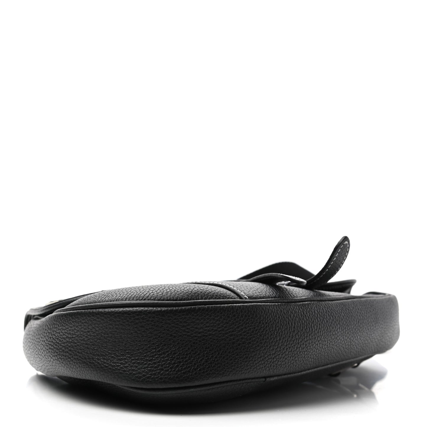 X SHAWN STUSSY Grained Calfskin Bee Saddle Bag Black