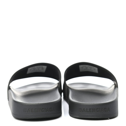 Balenciaga Rubber Womens BB Pool Slide Sandals 38 Black 6 of 7