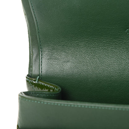 Chanel Patent Calfskin Quilted Jumbo Double Flap Green 12 of 15