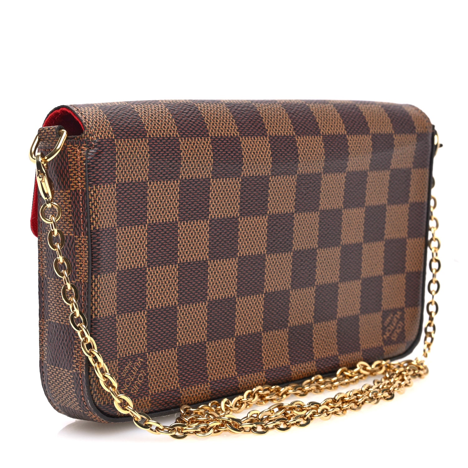 Louis Vuitton Damier Ebene Pochette Felicie Chain Wallet 3 of 9