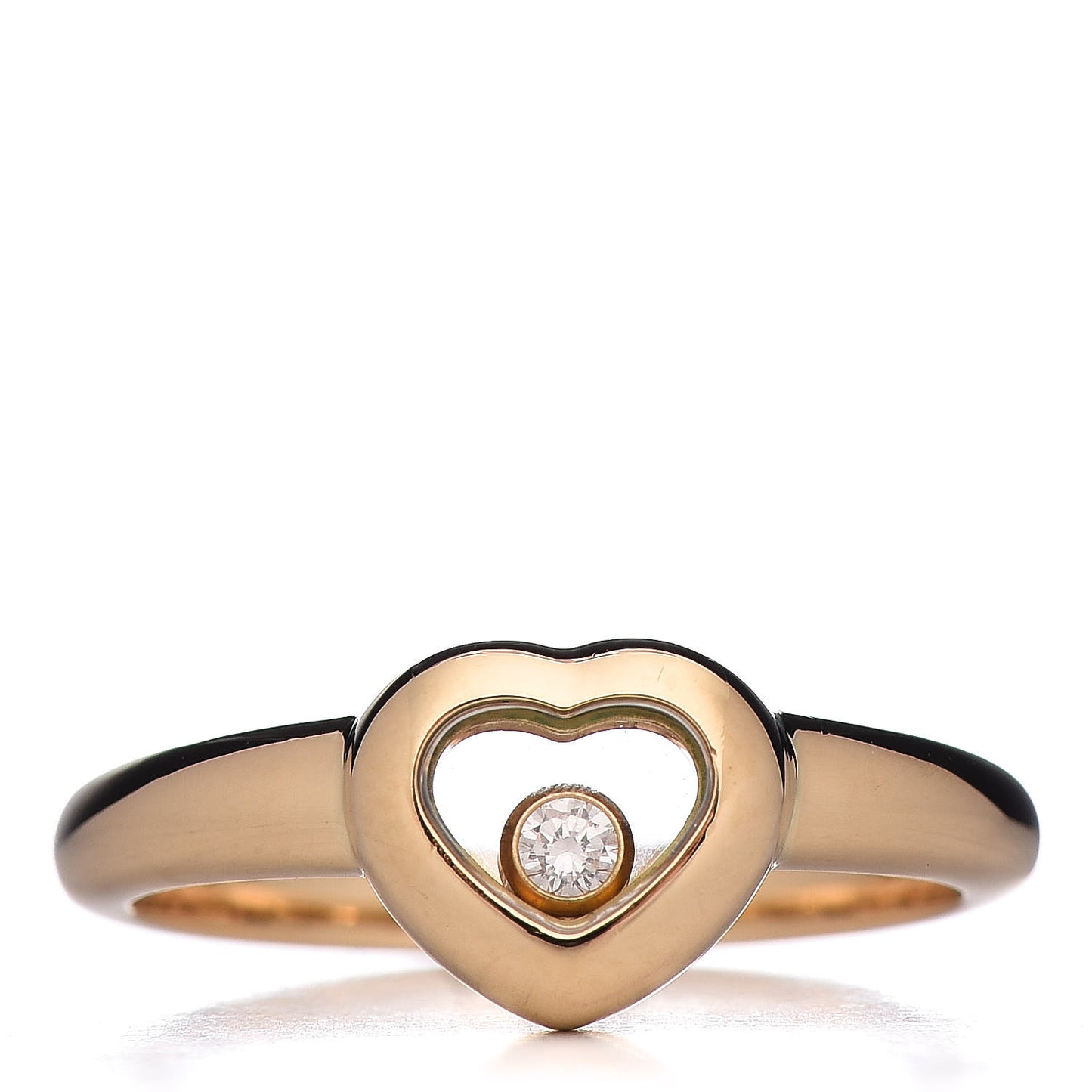 18K Yellow Gold Diamond Happy Heart Ring 52 6